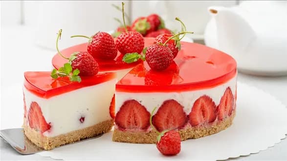 Sernik na zimno z truskawkami