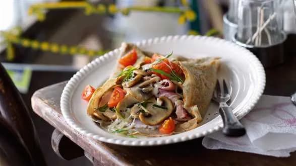 Galettes z grzybami i szynką