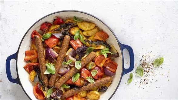 Wegański obiad z jednego naczynia