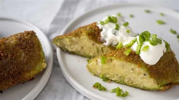 Zielone krokiety z farszem ruskim