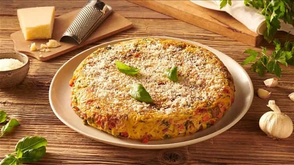 Makaronowa frittata z warzywami